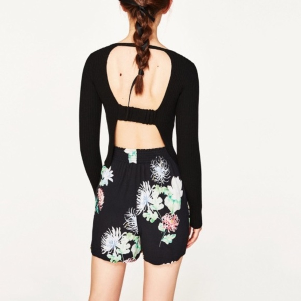 Zara Open Back Black  Top